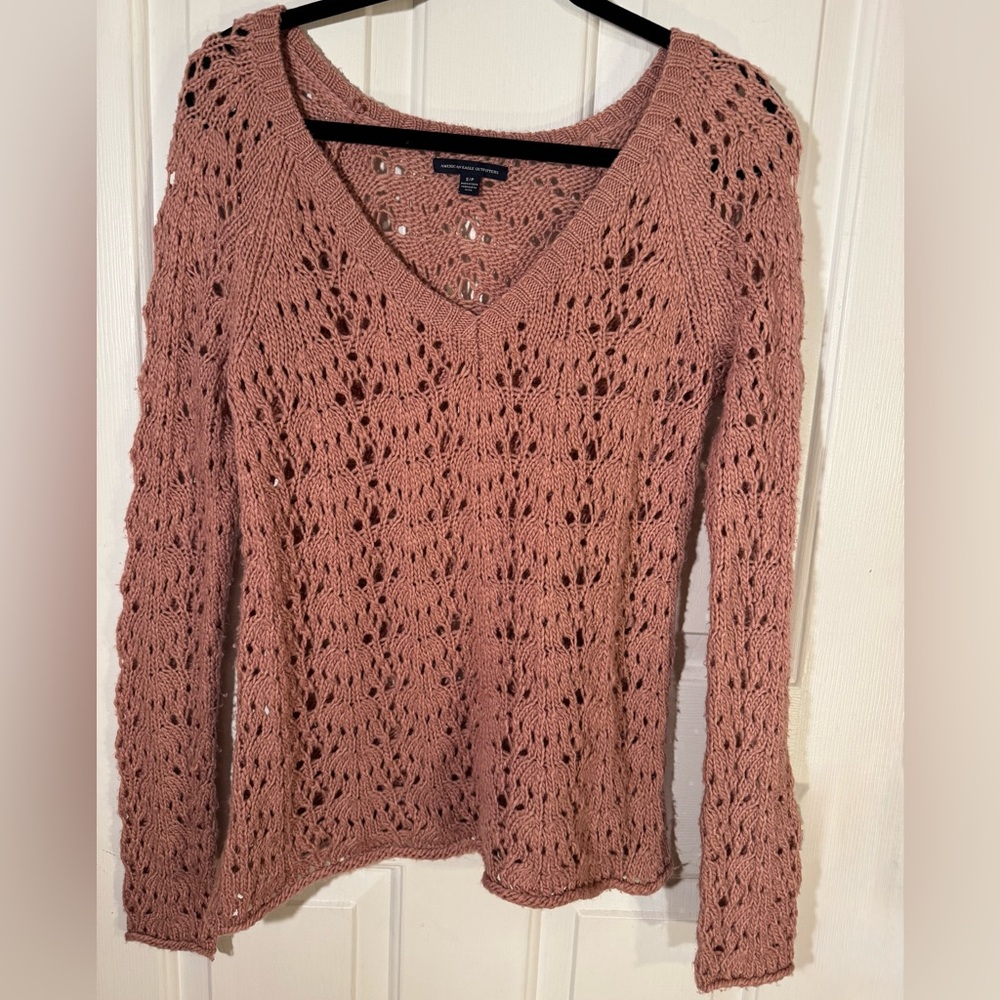 American Eagle Dusty Rose Pink Wool Blend Sweater Women’s Small